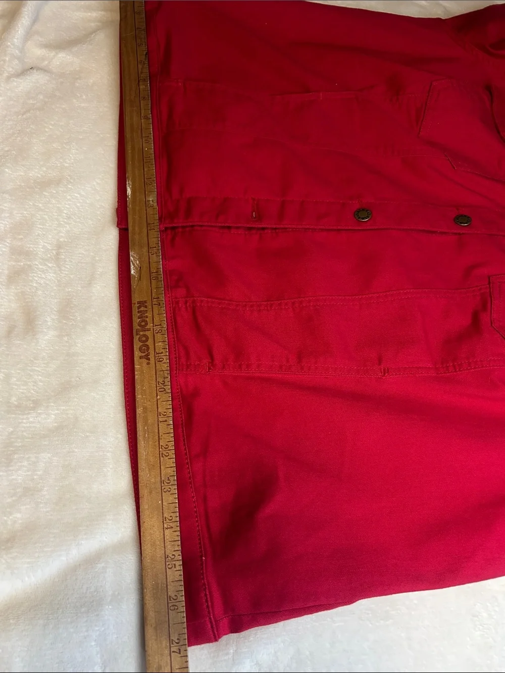 Belle Kim Gravel Red Short-Sleeve Denim Jean Jacket Women 2X - Picture 8 of 12